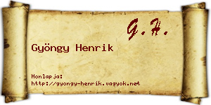 Gyöngy Henrik névjegykártya