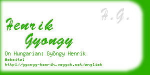 henrik gyongy business card